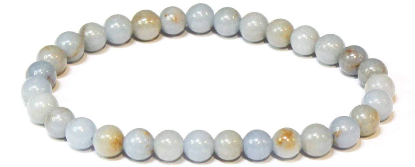 Angelite Round Bead Bracelet - Angelic Communication
