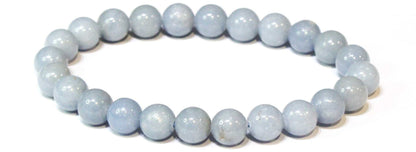 Angelite Round Bead Bracelet - Angelic Communication