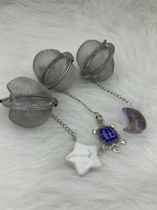 Tea Strainer w/ Crystal Carving