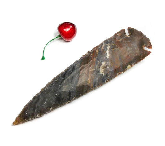 Large Fancy Jasper Arrowhead Decorative Spearhead Carving Arrow Stone
