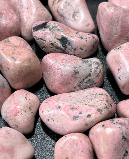 Pink Rhodonite Tumbled Stones (By The Piece or Pound) Bulk Wholesale Lot