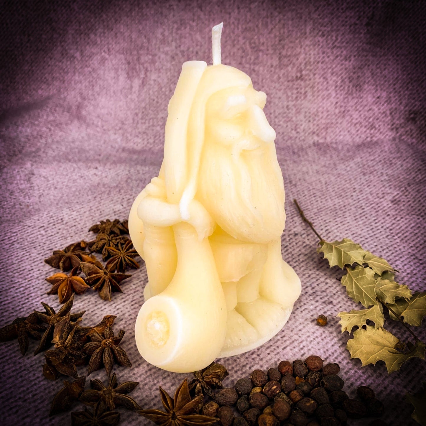 Beeswax Domovyk House Gnome Spell Candle