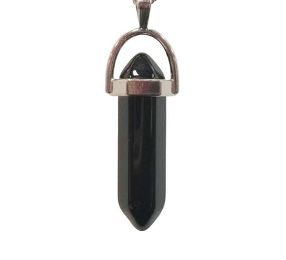 Black Agate Bullet Point Necklace