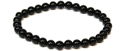 Black Obsidian Round Bead Bracelet - Strong Protection