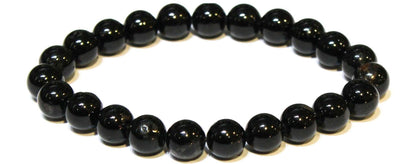 Black Tourmaline Round Bead Bracelet - Protective Filter