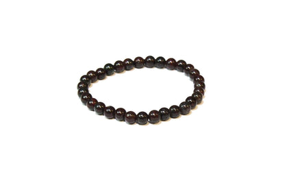 Bloodstone Round Bead Bracelet - Courageous Vitality
