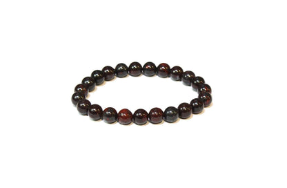 Bloodstone Round Bead Bracelet - Courageous Vitality