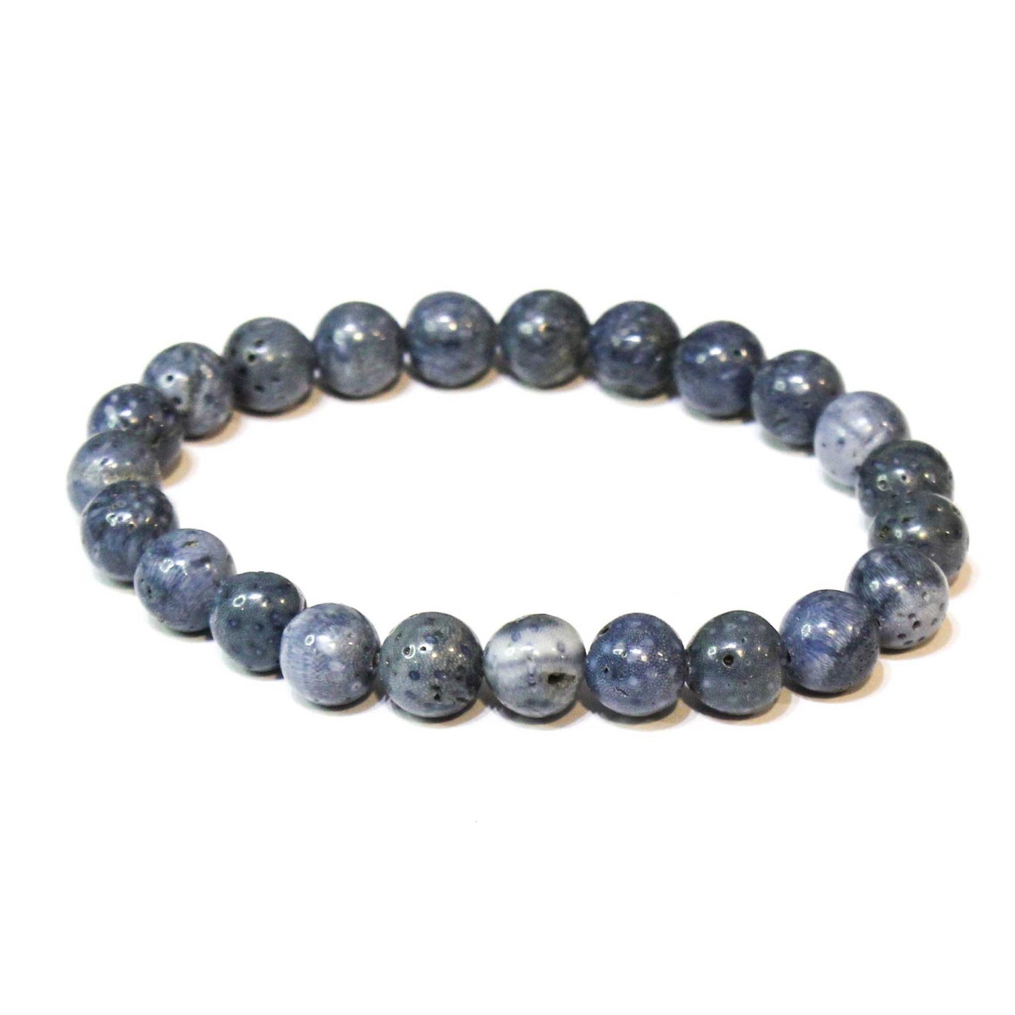 Blue Coral Round Bead Bracelet - Diplomatic Calm
