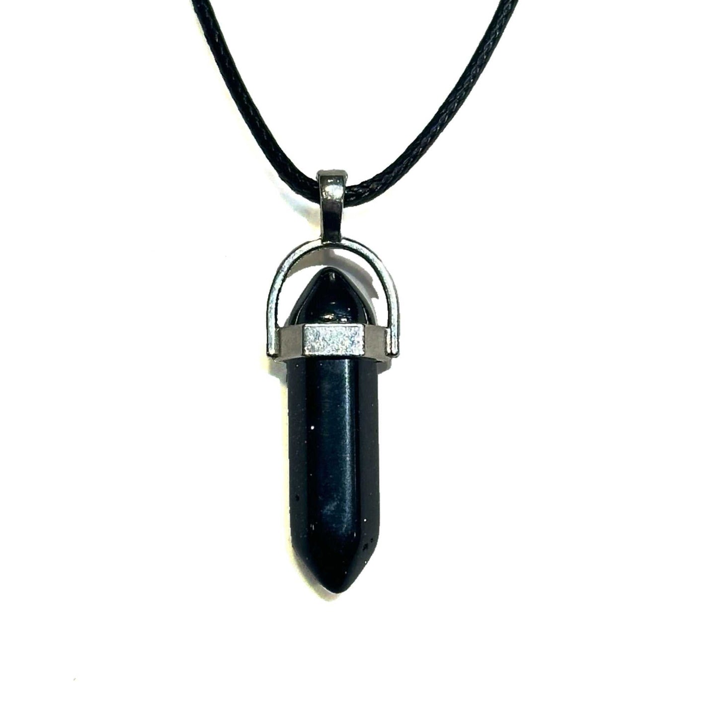 Blue Goldstone Bullet Point Necklace