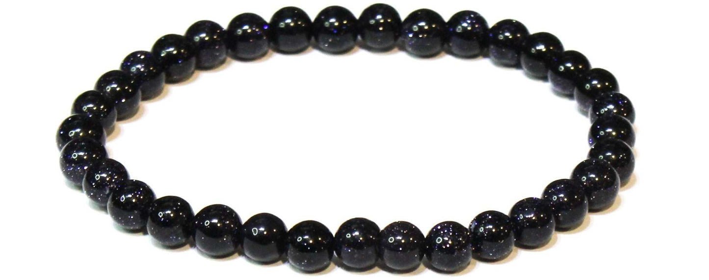 Blue Goldstone Round Bead Bracelet - Dream Translation