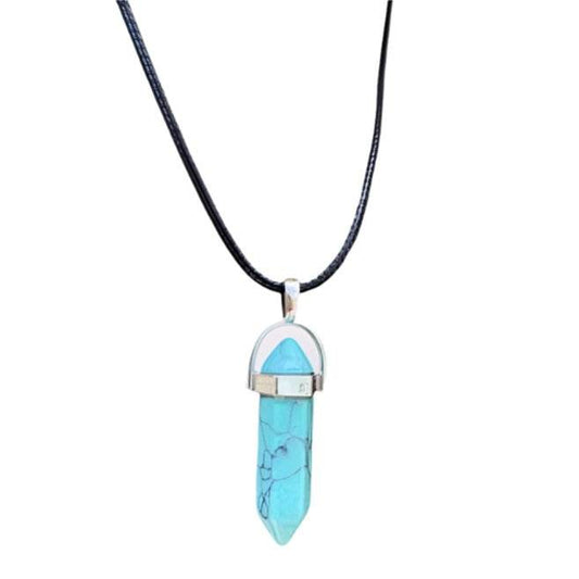 Blue Howlite Bullet Point Necklace