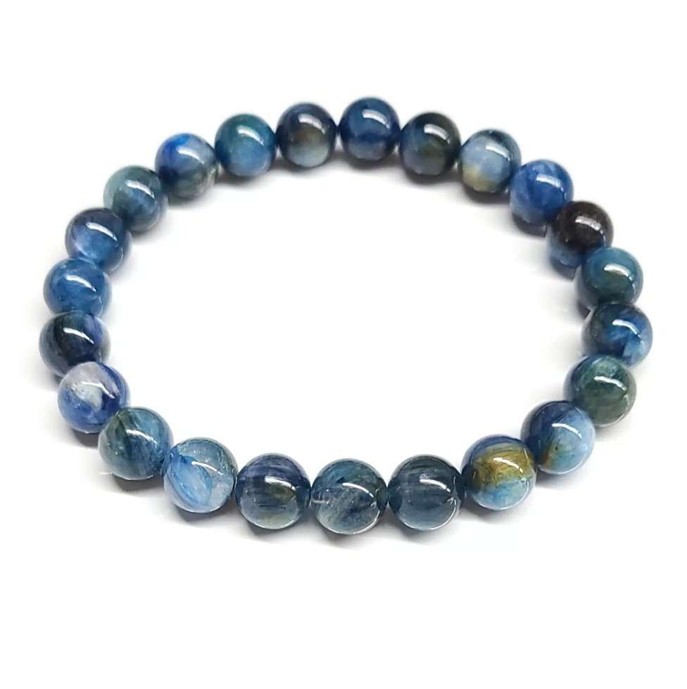 Blue Kyanite Round Bead Bracelet - Aligned Communication