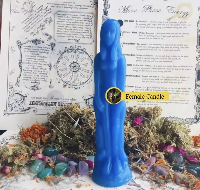 Female Male Figurine Ritual Candles in Assorted Colors