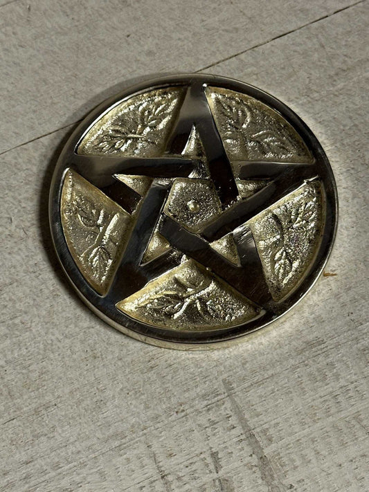 Brass Pentagram 3" ~ Silver Plated