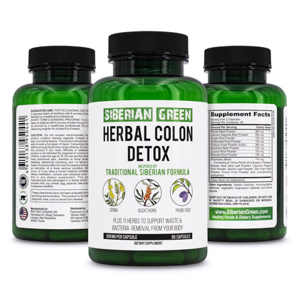 Herbal Colon Detox | Senna Buckthorn Prune | 90 Capsules