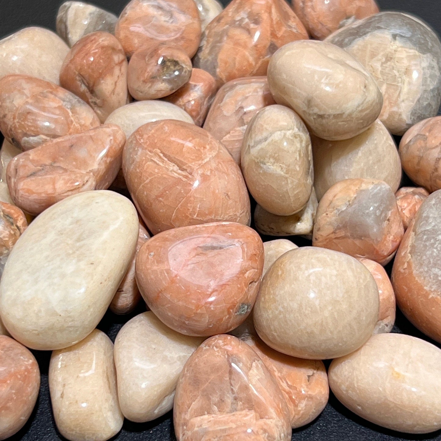 Peach Moonstone Tumbled Stones (By The Piece or Pound) Wholesale