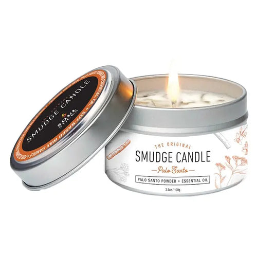 Natural Palo Santo Smudge Tin Jar Candle for Healing