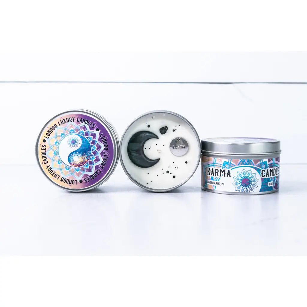 Crystal Infused Karma Manifestation Candle with Black Tourmaline