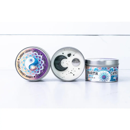 Crystal Infused Karma Manifestation Candle with Black Tourmaline