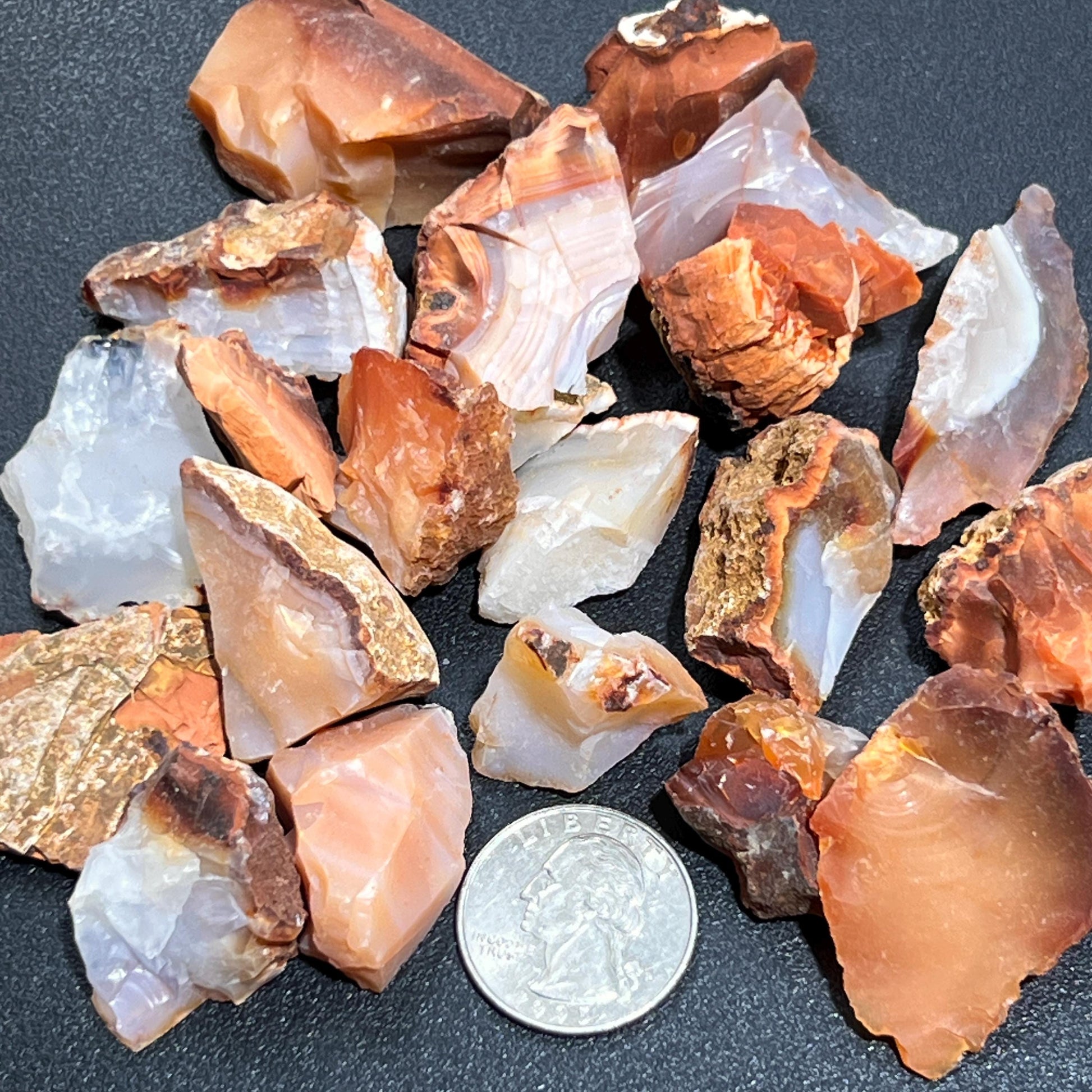Red White Mixed Carnelian Agate Crystal Rough Raw Stones (By The Piece or Pound) Wholesale