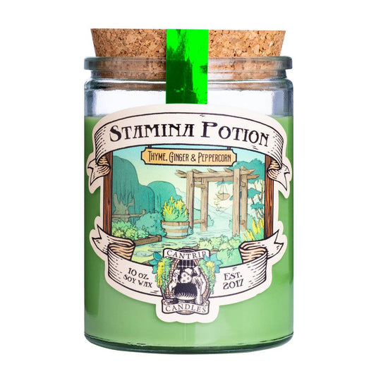 Cantrip Candles Stamina Potion – 10 Oz Soy Candle with Thyme, Ginger & Peppercorn