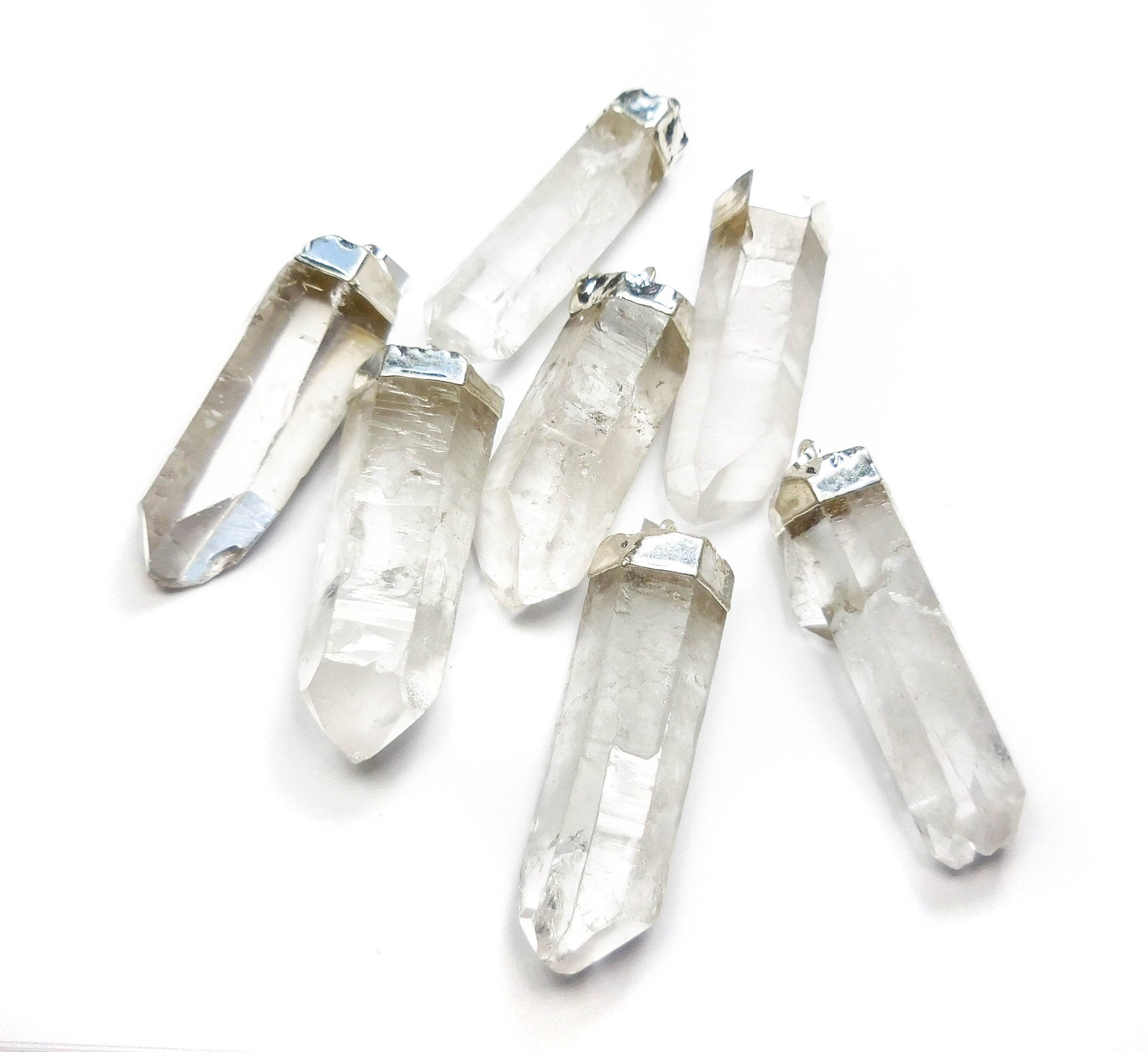 Large Quartz Crystal Point Pendant (Silver Plated) Wholesale