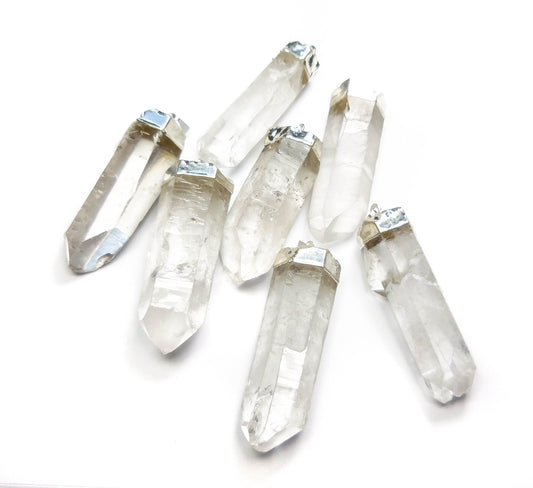Large Quartz Crystal Point Pendant (Silver Plated) Wholesale