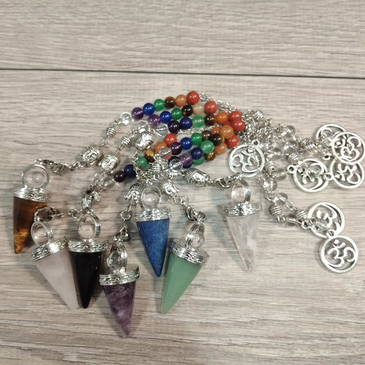 Rose Quartz Ohm Chakra Crystal Pendulums for Healing