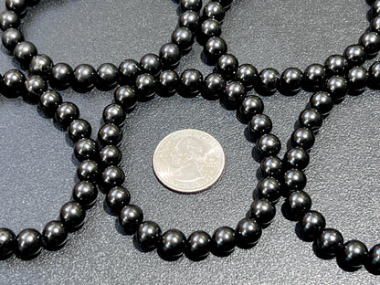 Black Shungite Bead Stretch Bracelet (8mm Beads) Gemstone Jewelry Supply
