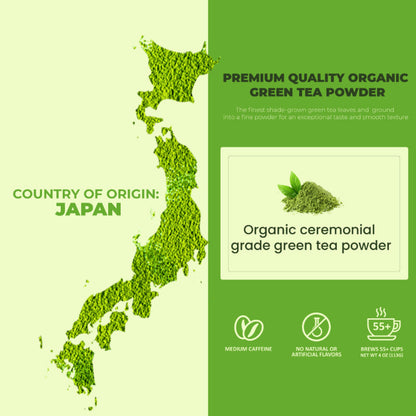 Authentic Japanese Ceremonial Matcha Tea Powder, Organic 4 oz