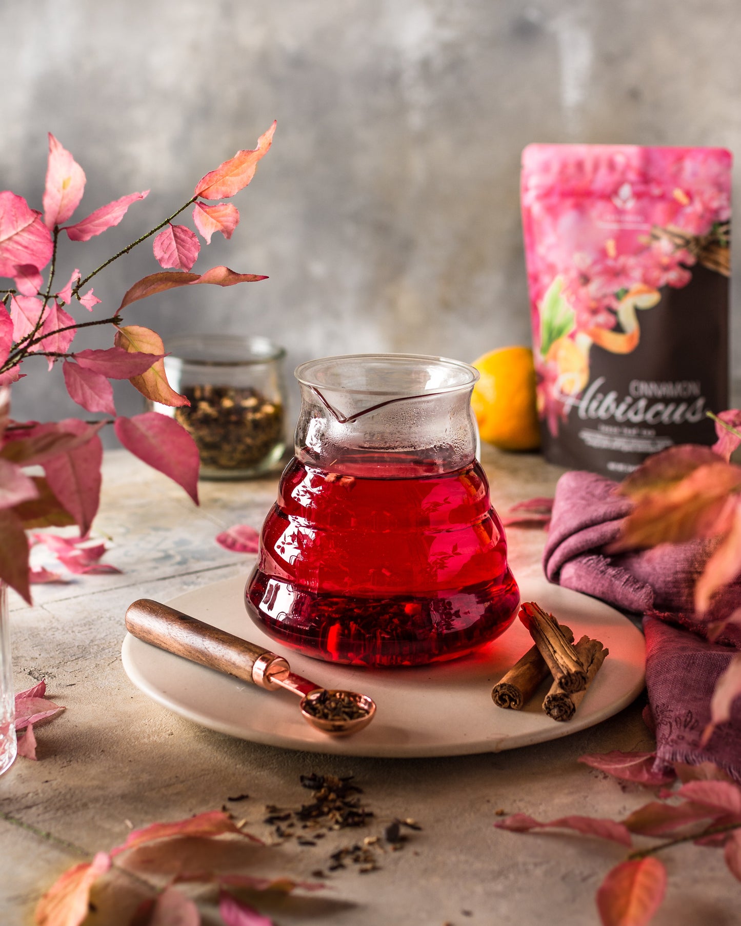 Organic Cinnamon Hibiscus Tea for Heart Health - Caffeine Free