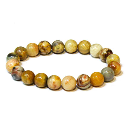 Crazy Lace Agate Round Bead Bracelet - Celebration Energy