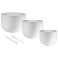 432 Hz Crystal Singing Bowls 8” F4, 10” D4, 12” C4 - Pure Harmony Set