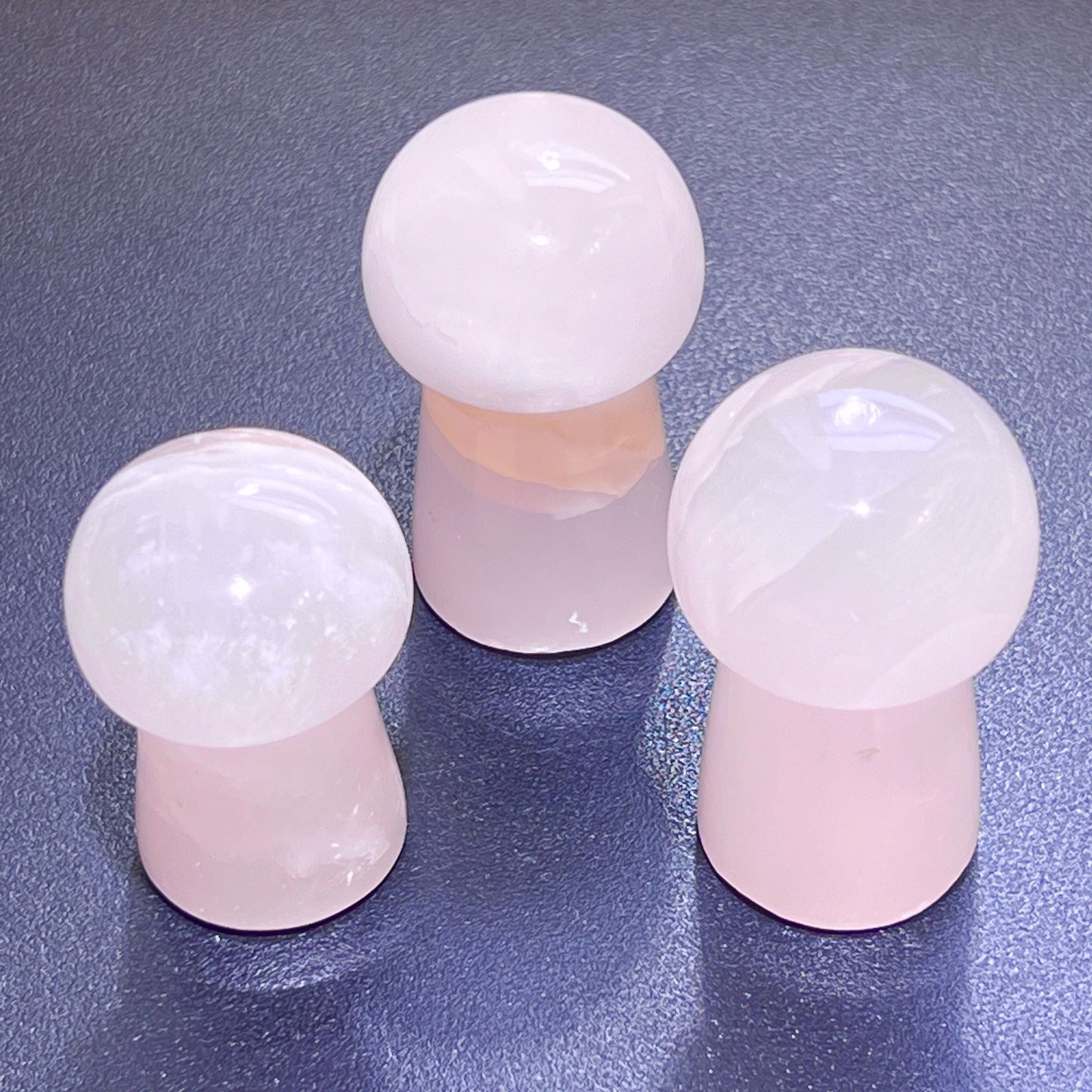 Pink Mangano Calcite Mushroom (UV Reactive) Gemstone Carving