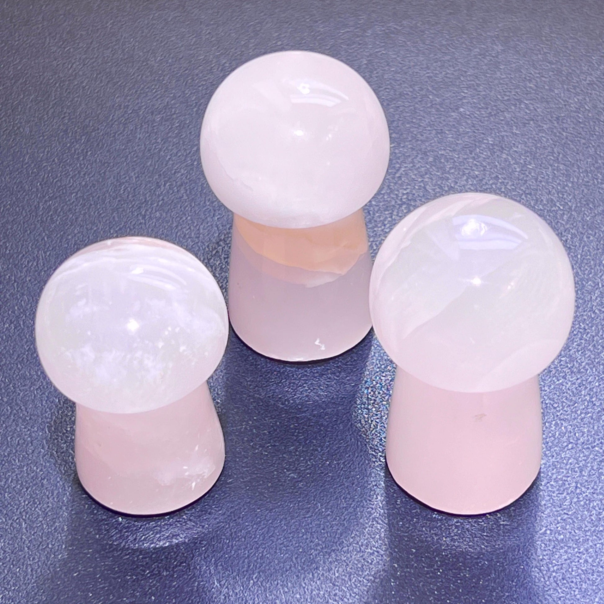 Pink Mangano Calcite Mushroom (UV Reactive) Gemstone Carving