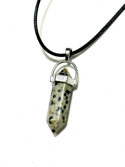 Dalmatian Jasper Bullet Point Necklace