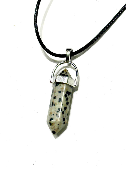 Dalmatian Jasper Bullet Point Necklace