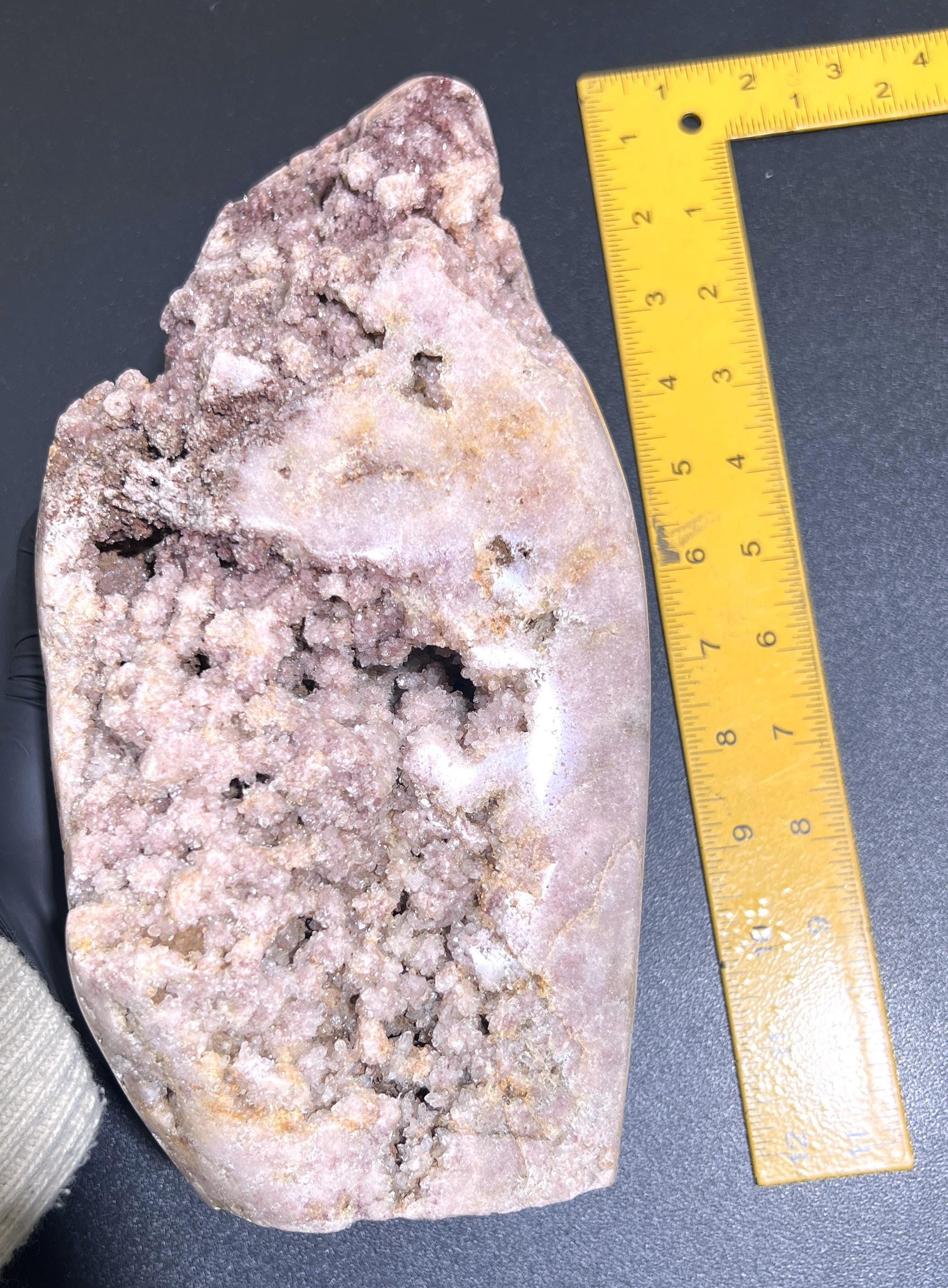 Large Pink Amethyst Druzy Crystal Cluster Standing Freeform Select Polished Carving