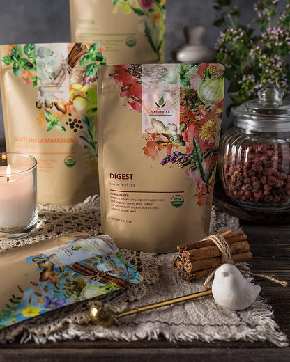 Organic Caffeine-Free Herbal Tea Sampler, 120+ Cups