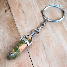 Gemstone Point Plated Keychain