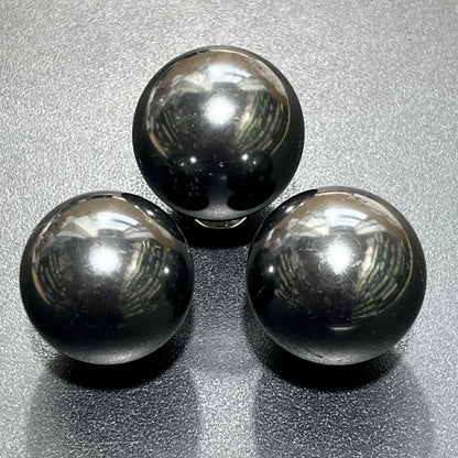 Shungite Sphere (1.5 Inch) Polished Karelian Russian Mineralized Carbon