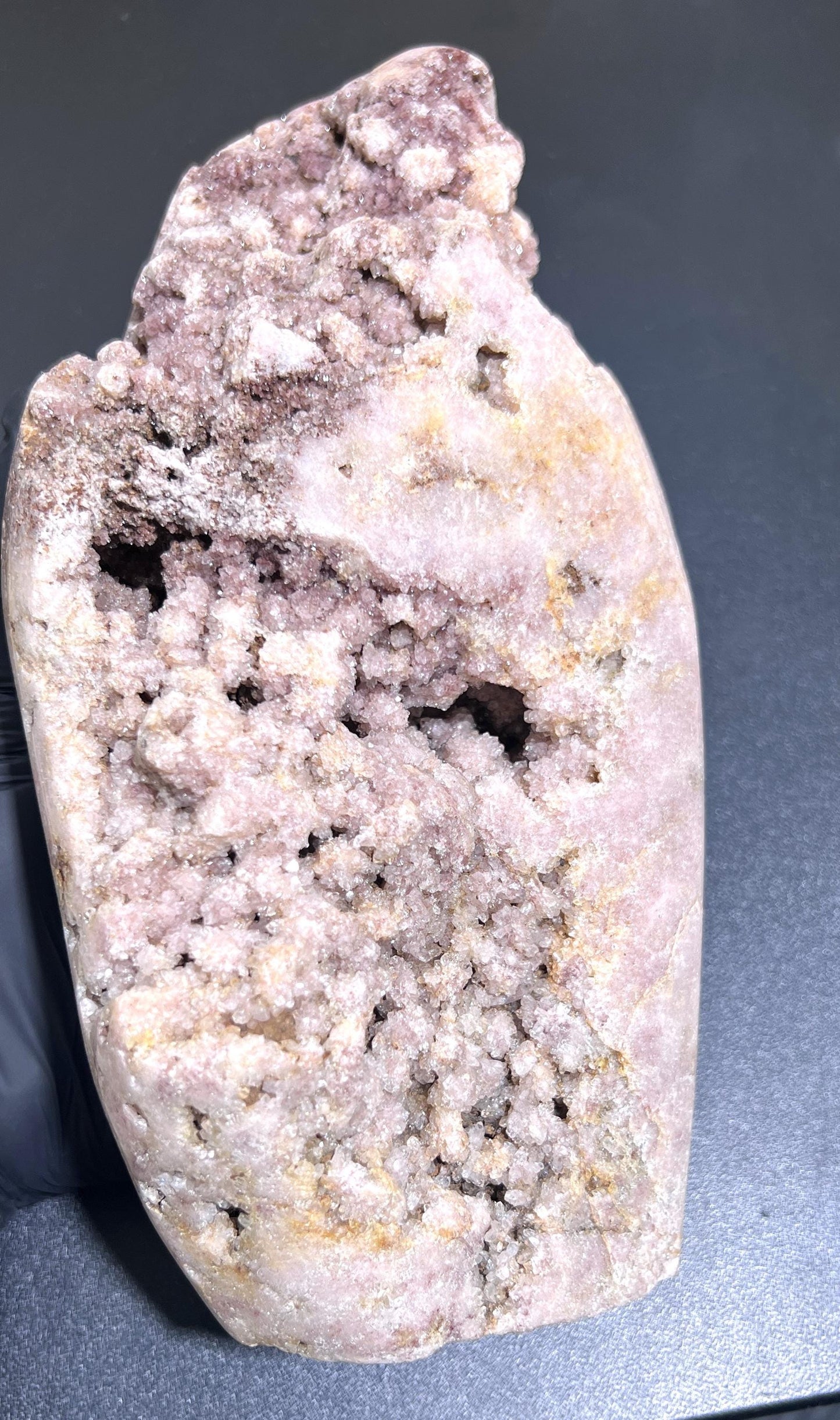 Large Pink Amethyst Druzy Crystal Cluster Standing Freeform Select Polished Carving