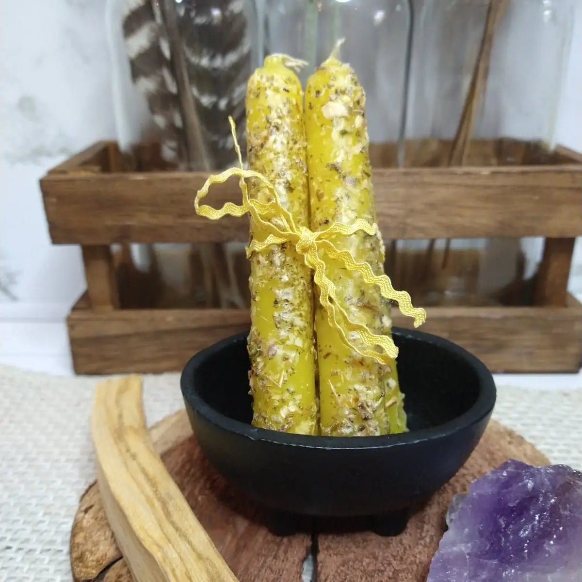 Hand Dipped Natural Soy Intention Candles for Rituals