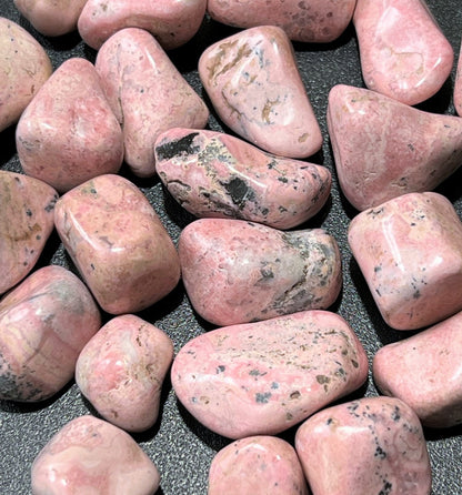 Pink Rhodonite Tumbled Stones (By The Piece or Pound) Bulk Wholesale Lot