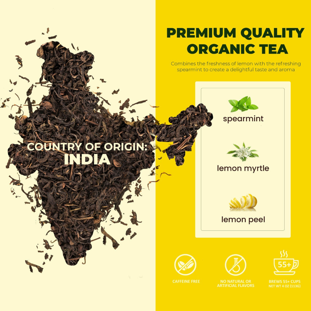 Caffeine Free USDA Organic Lemon Spearmint Loose Leaf Tea