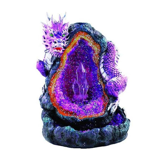 Purple East Dragon Backflow Incense Burner With LED Light