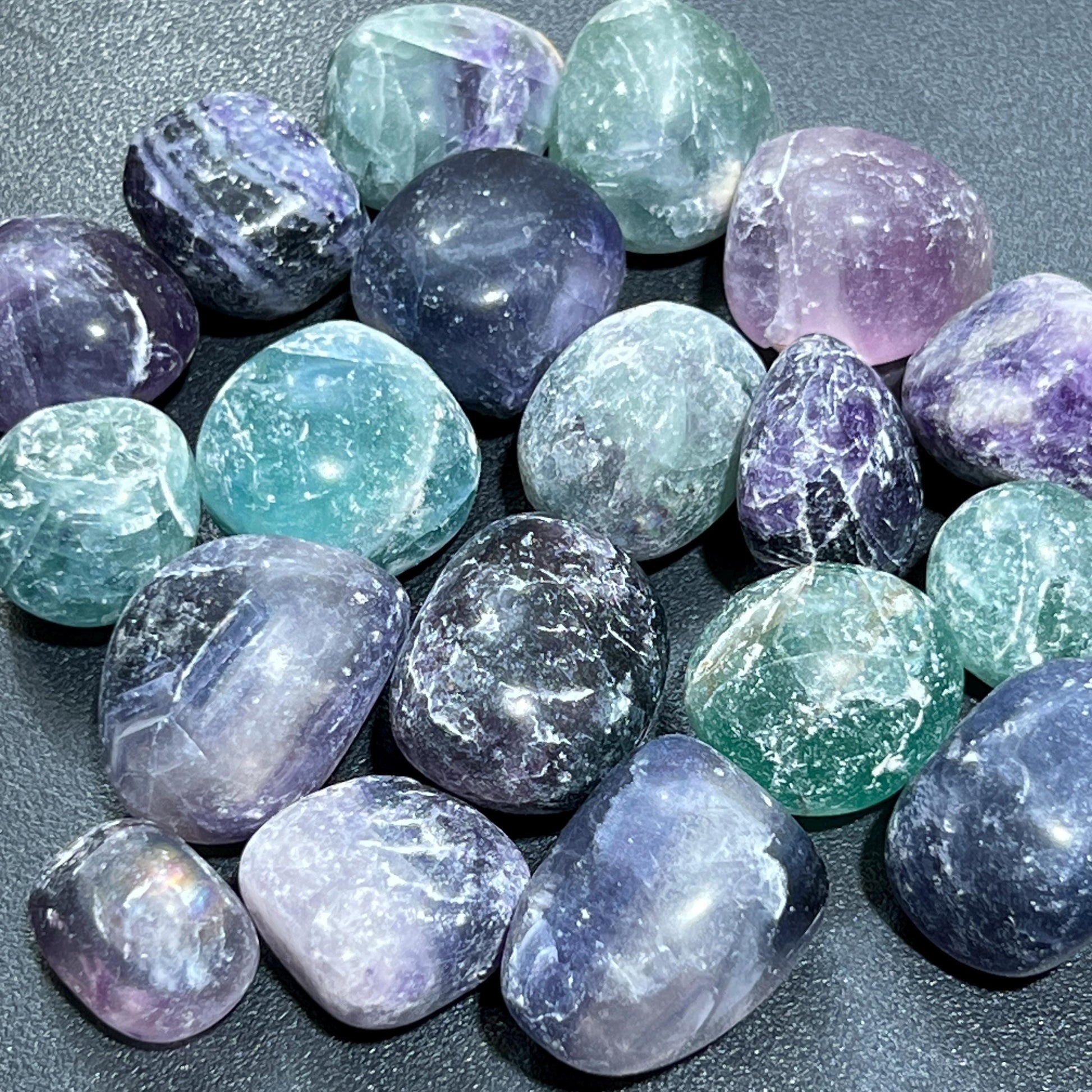 Rainbow Fluorite Crystal Tumbled Stones (By The Piece or Pound) Wholesale
