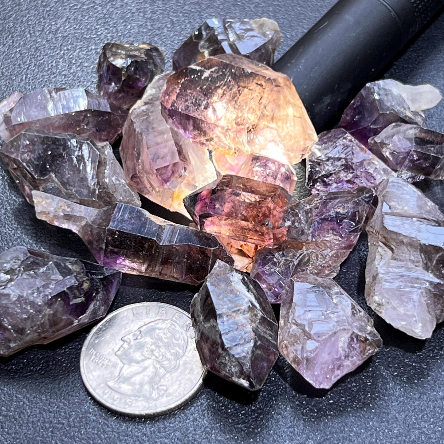 Smoky Shangaan Amethyst Points And Scepters From Zimbabwe