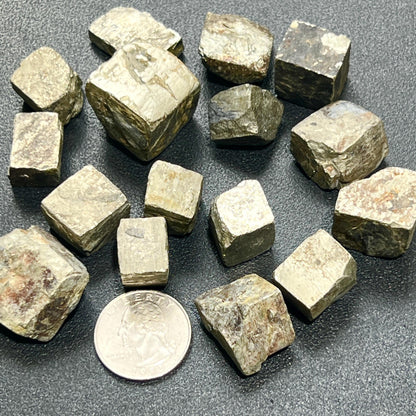 Gold Iron Pyrite Crystal Cubes Rough Raw (By The Piece or Pound) Fools Gold Wholesale