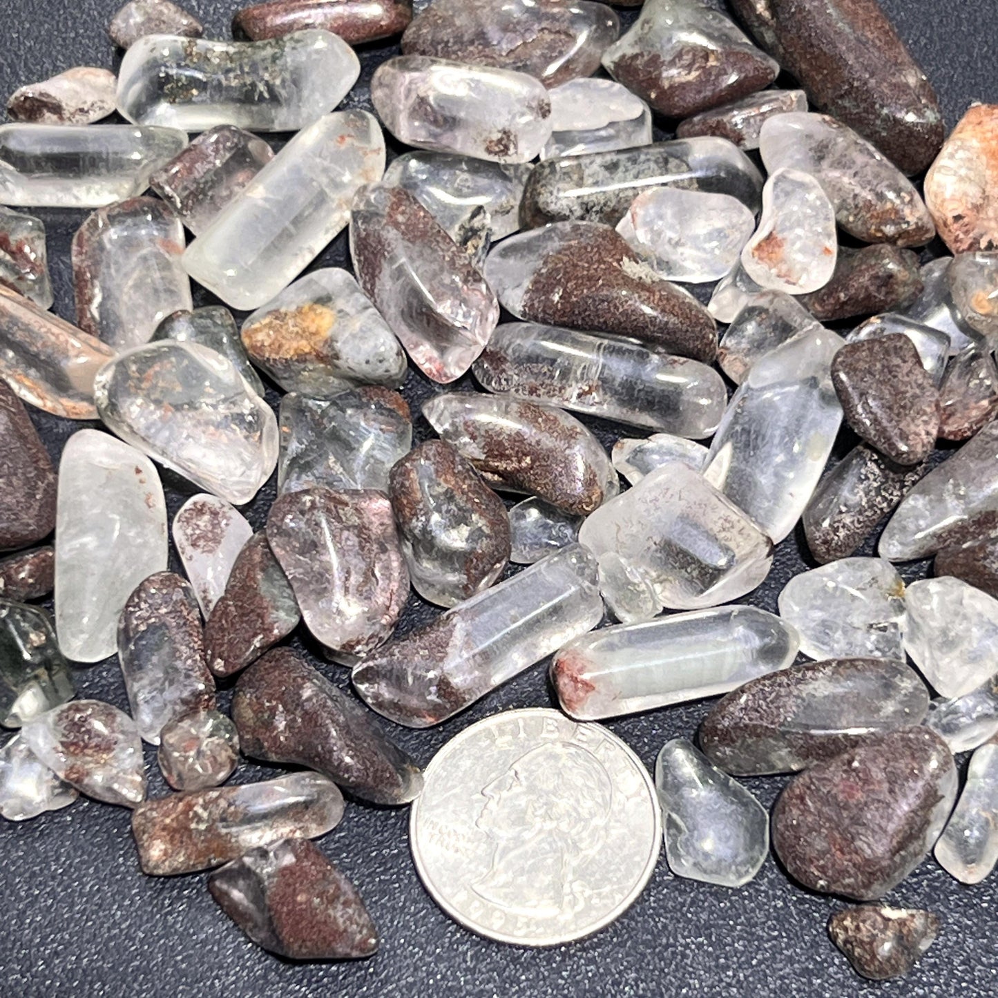 Garden Quartz Crystal (Mystical Lodolite) Small Tumbled Stones (By The Ounce Or Pound) Wholesale